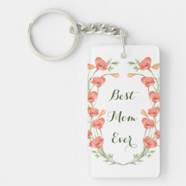 Floral Colorful Cute Custom Mother's Day Keychain