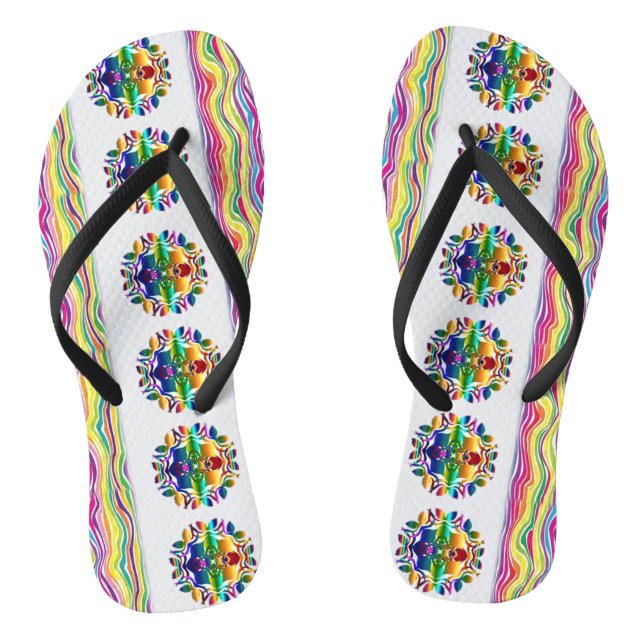 Floral Colorful Flip Flops (Footbed)