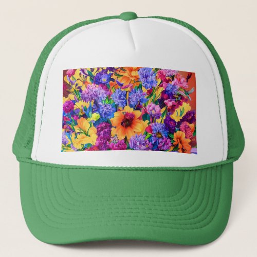 Floral Colorful Flowers Design  Trucker Hat