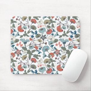Floral Colorful Joyful Blue Orange Green Mouse Pad