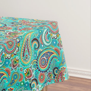 Floral Colorful Paisley Tablecloth