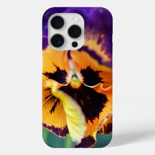 Floral Colorful Pansy iPhone 15 Pro Case