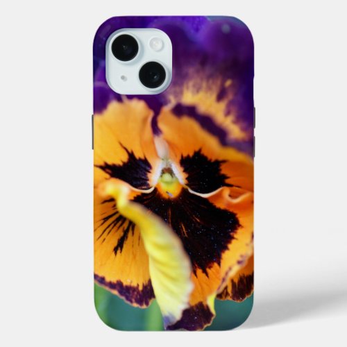 Floral Colorful Pansy iPhone 15 Case