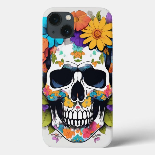 Floral Colorful Skull  Case-Mate iPhone Case (Back)