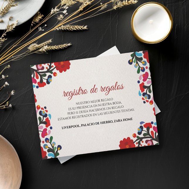 Floral Colorful Spanish Wedding Enclosure Card (Floral Colorful Spanish Wedding Enclosure Card)