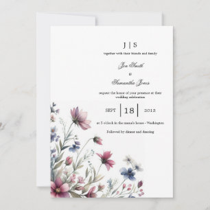 floral colorful summer invitation