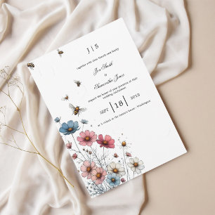 floral colorful summer invitation