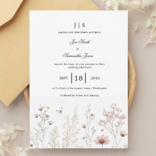 floral colorful summer invitation