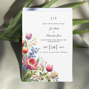 floral colorful summer invitation