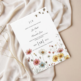 floral colorful summer invitation