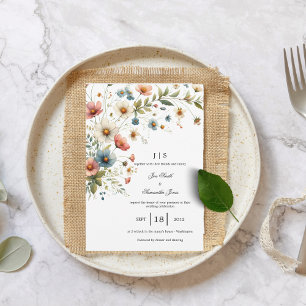 floral colorful summer invitation