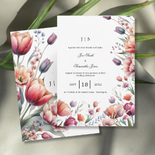 floral colorful summer invitation