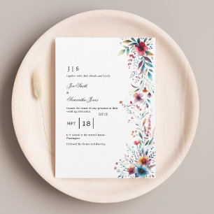 floral colorful summer invitation