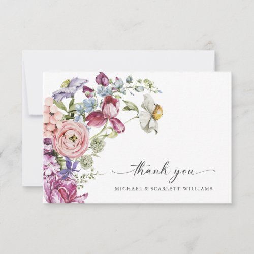 Floral Colorful Thank You Card