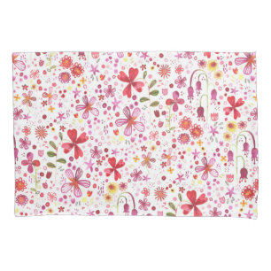 Floral Colorful Watercolor Boho Pillow Case