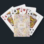 Floral colorful wildflower personalized initial poker cards<br><div class="desc">Modern girly floral colorful wildflower personalized name and initial simple classy playing card design.</div>