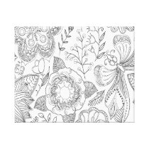 Doodle Patterns Coloring Canvas Art Zazzle Com