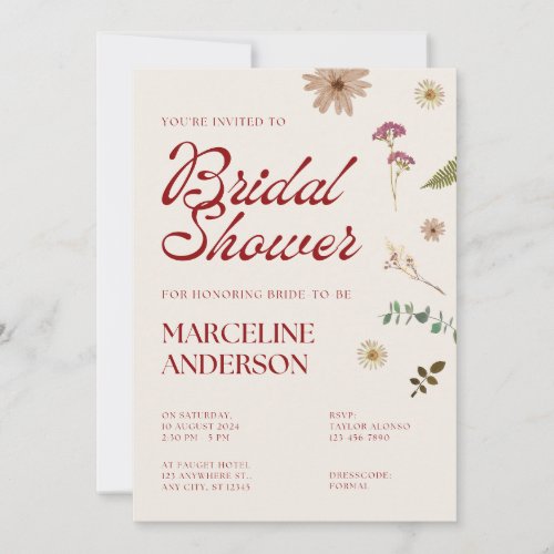 Floral Colourful Classic Bridal Shower Invitation
