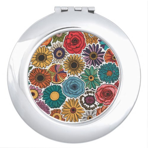 Floral Compact Mirror