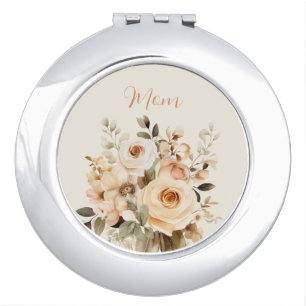 Floral  compact mirror