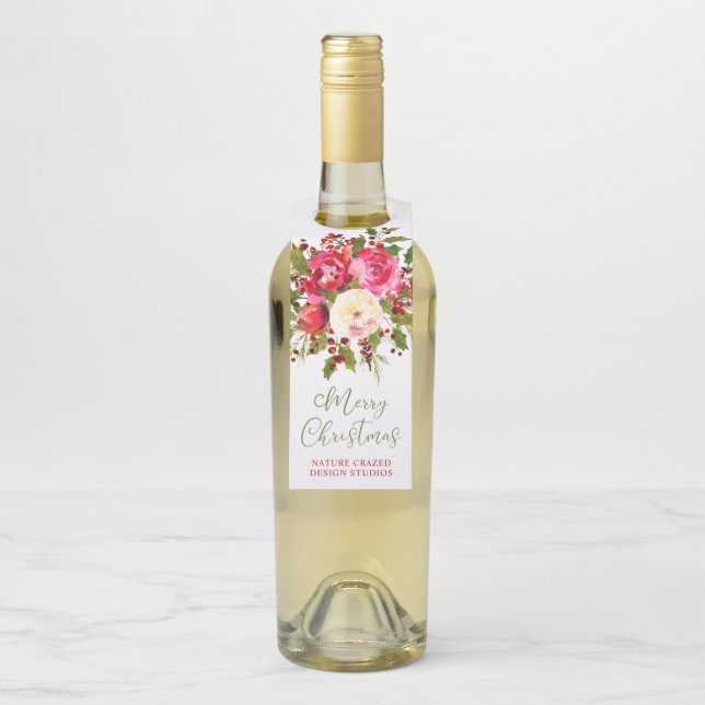 Floral Company Christmas Bottle Hanger Tag (On Bottle)