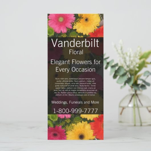 Floral Company Florist Gerber Daisy Rack Card (Standing Front)