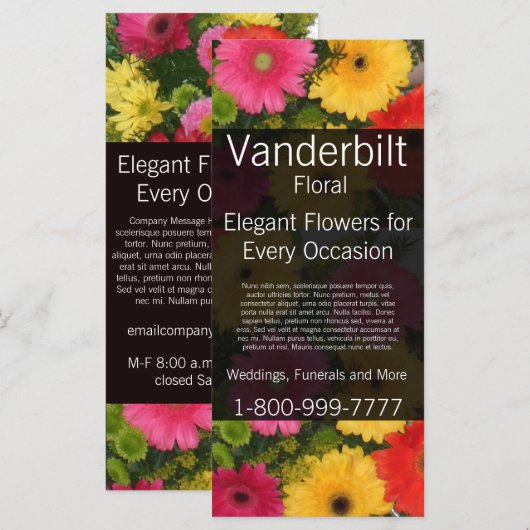 Floral Company Florist Gerber Daisy Rack Card (Front/Back)