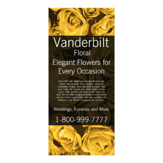 Floral Company Florist Gold Roses Rack Card