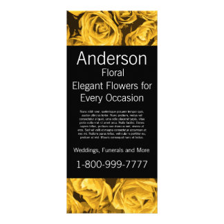 Floral Company Florist Gold Roses Rack Card