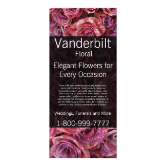Floral Company Florist Pink Roses Rack Card