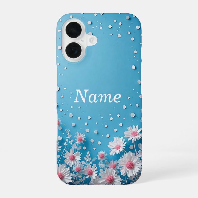 Floral Composition with Polka Dot Background Iphone Case (Back)