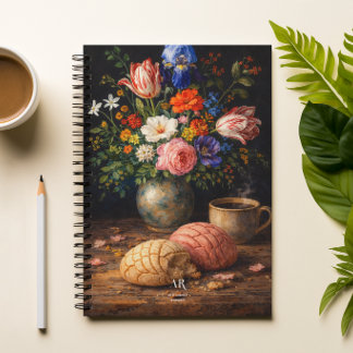 Floral Concha Still Life | Monogram Notebook