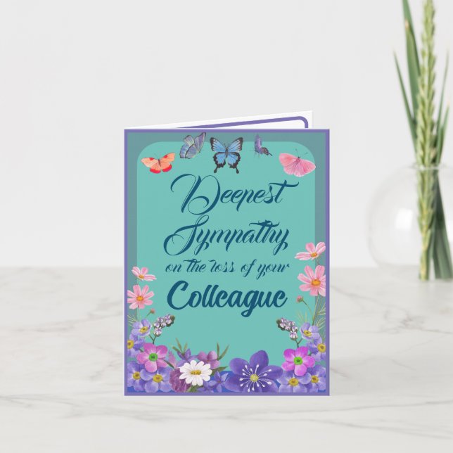 Floral Condolence Message Card Loss Of Colleague (Front)