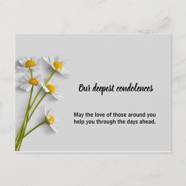 Floral Condolence Symphathy Card (Front)