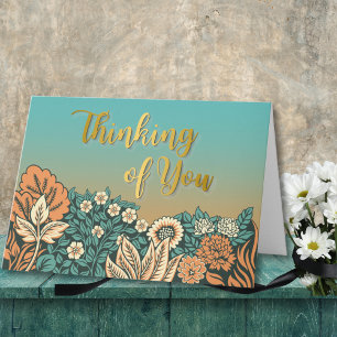 Floral Condolence Thinking of You Comfort Card