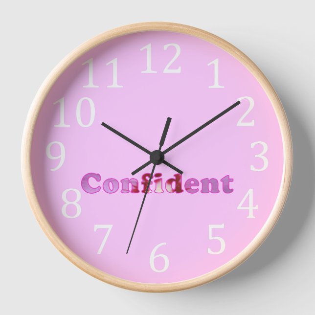 Floral Confident Clock in Pink  (Front)