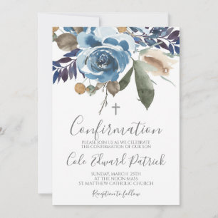 Floral Confirmation  Invitation