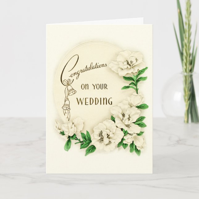 Floral Congratulation on Your Wedding Holiday Card (Front)