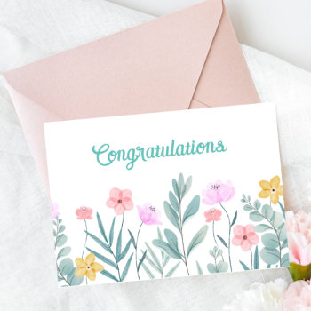 Floral Congratulations Card by Cardgallery at Zazzle