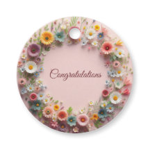 Floral Congratulations Favor Tags