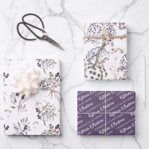 Floral Congratulations Wrapping Paper Sheets