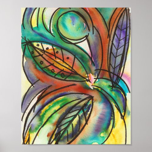 Floral_Contemporary Hand Painted Watercolor Art Poster