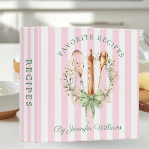 Floral Cooking Utensils & Favorite Recipes 3 Ring Binder