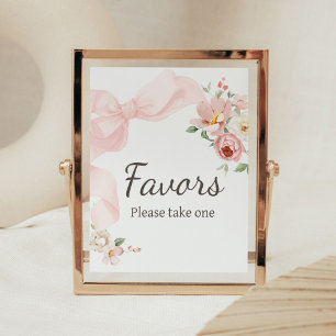 Floral Coquette Baby in Bloom Baby Shower Favors Poster