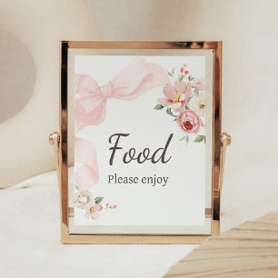 Floral Coquette Baby in Bloom Baby Shower Food Poster