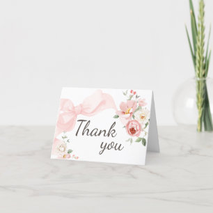 Floral Coquette Baby in Bloom Baby Shower Letterpress Thank You Card