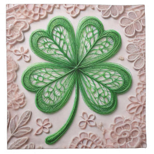 Floral coquette lace shamrock St Patrick's day  Cloth Napkin