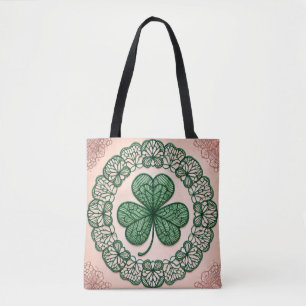Floral coquette lace shamrock St Patrick's day Tote Bag