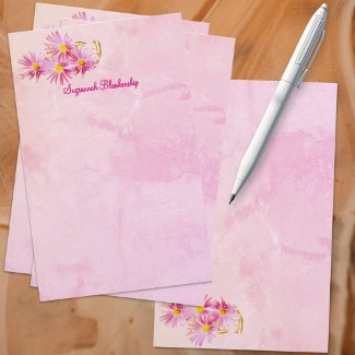 Floral Corner Border Abstract Pink Background