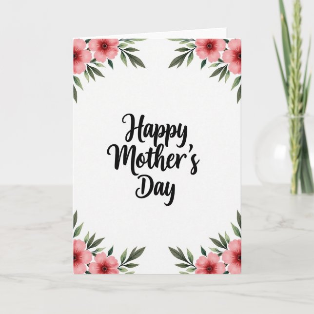 Floral Corner Message Card (Front)